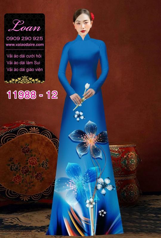 Vải áo dài in hoa 3D