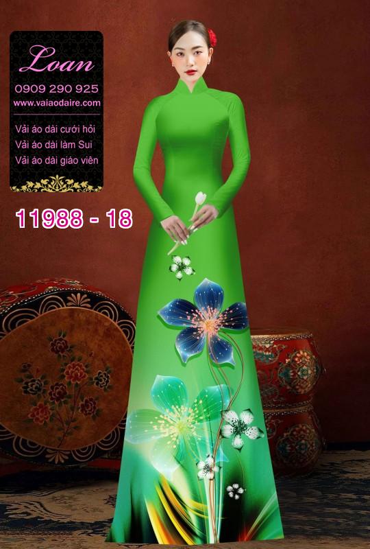 Vải áo dài in hoa 3D