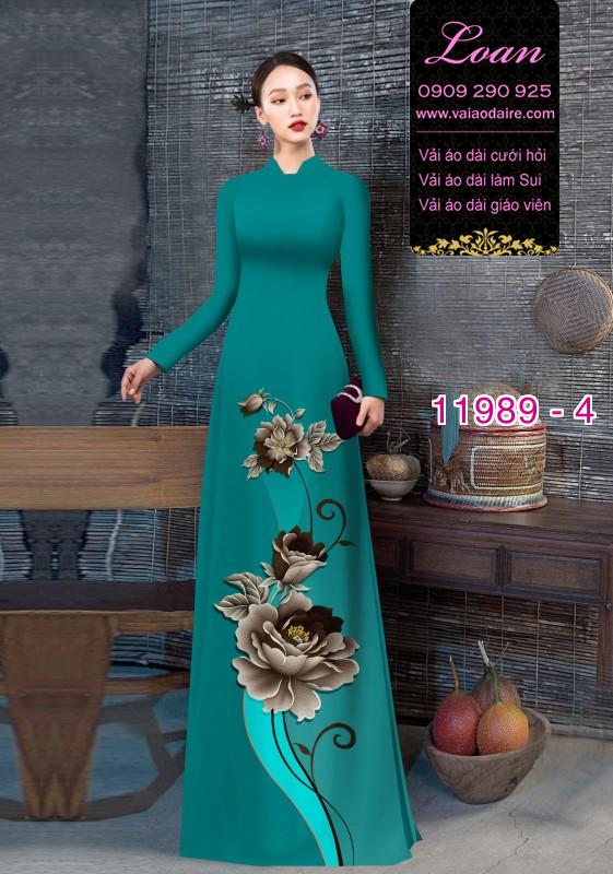 Vải áo dài in hoa 3D