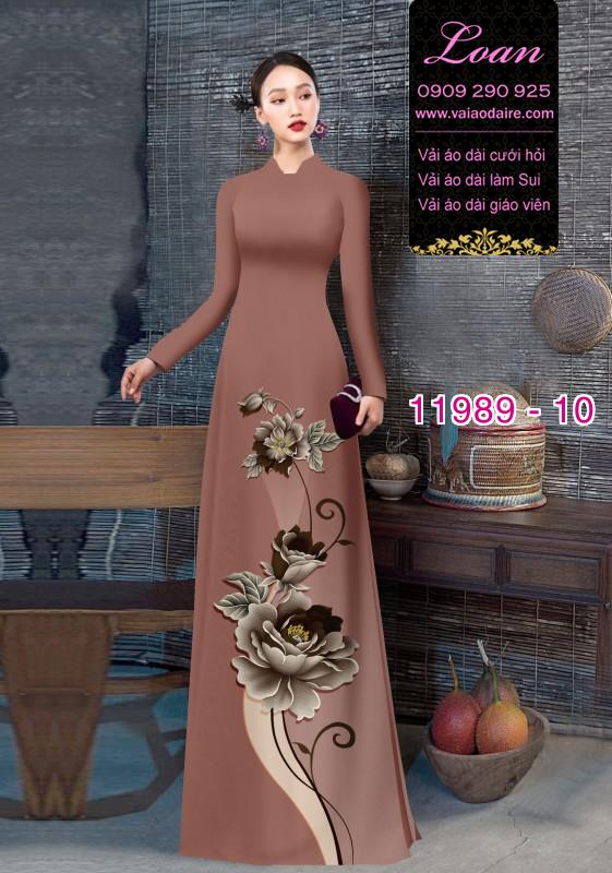 Vải áo dài in hoa 3D