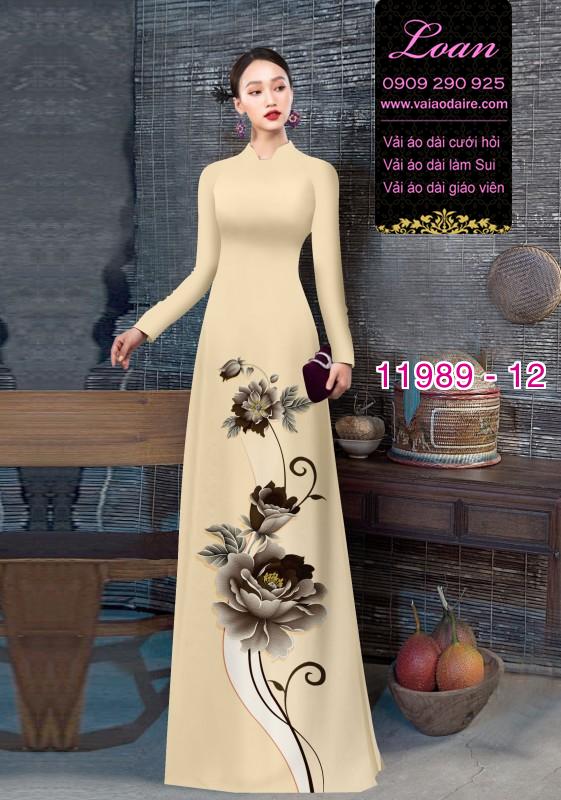Vải áo dài in hoa 3D