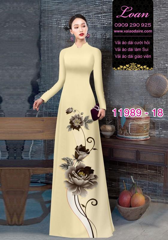 Vải áo dài in hoa 3D