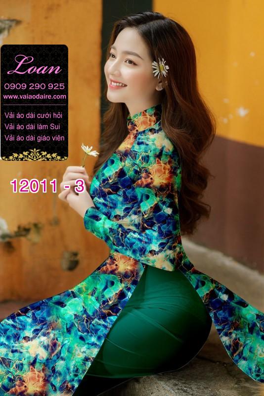 Vải áo dài in hoa 3D