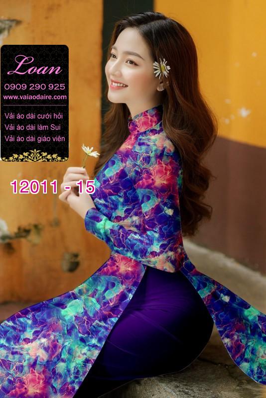Vải áo dài in hoa 3D