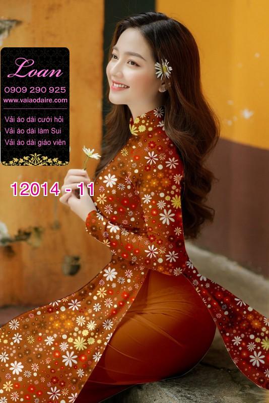 Vải áo dài hoa nhí in 3D