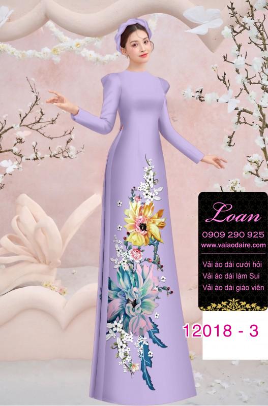 Vải áo dài in hoa 3D