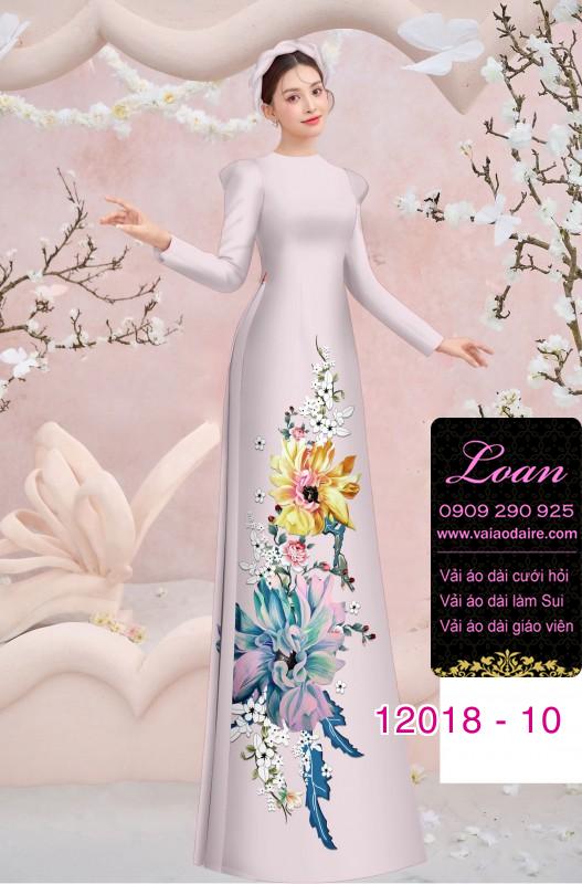 Vải áo dài in hoa 3D