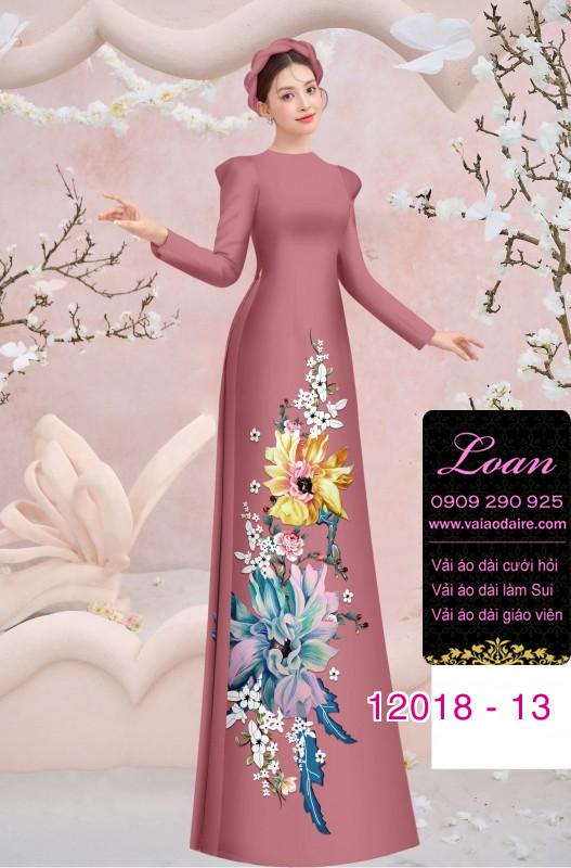 Vải áo dài in hoa 3D