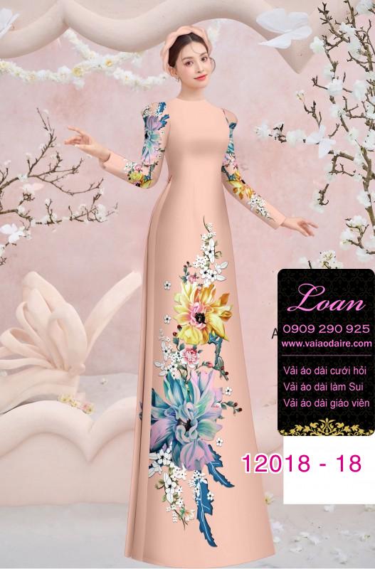 Vải áo dài in hoa 3D