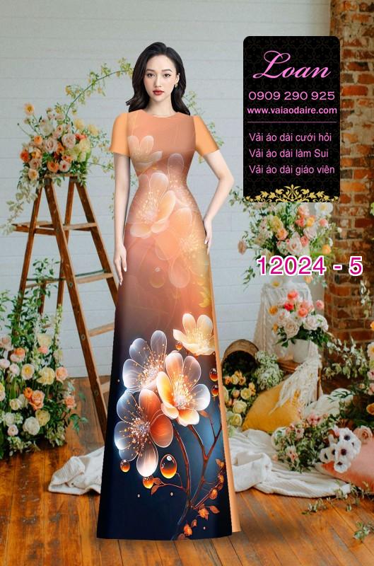 Vải áo dài in hoa 3D