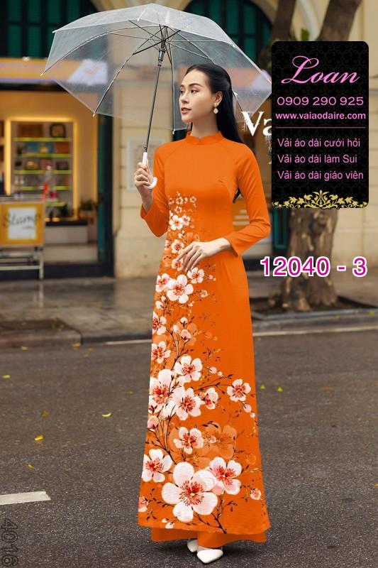 Vải áo dài in hoa 3D