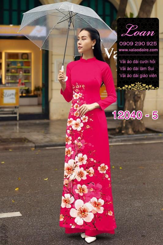 Vải áo dài in hoa 3D