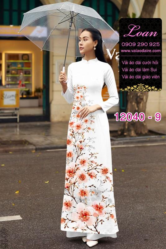 Vải áo dài in hoa 3D