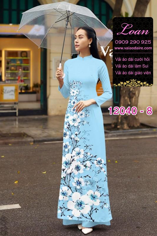 Vải áo dài in hoa 3D