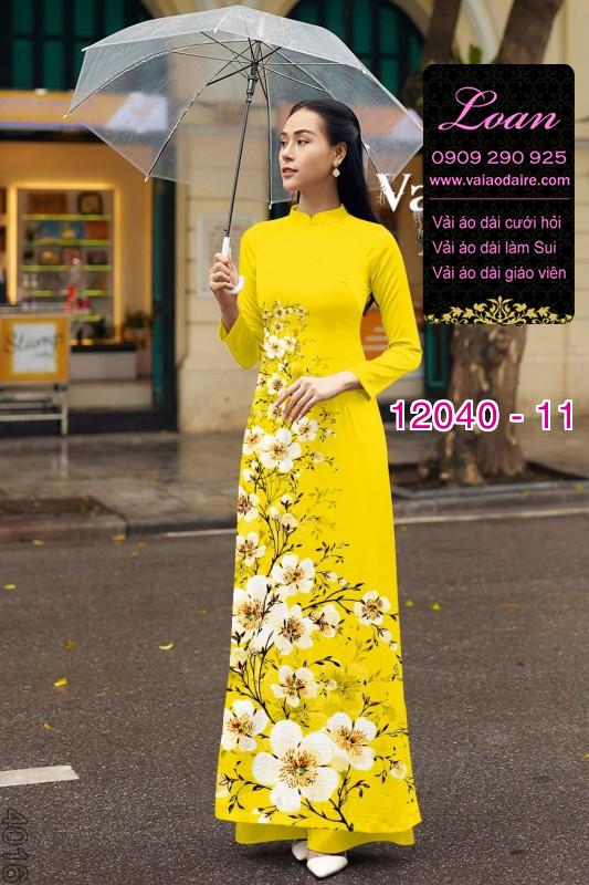 Vải áo dài in hoa 3D
