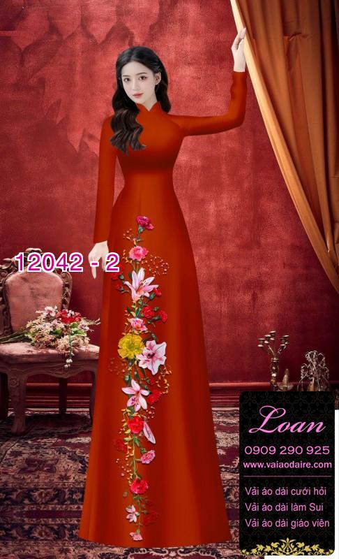 Vải áo dài in hoa 3D