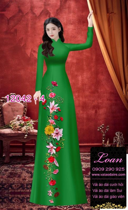 Vải áo dài in hoa 3D