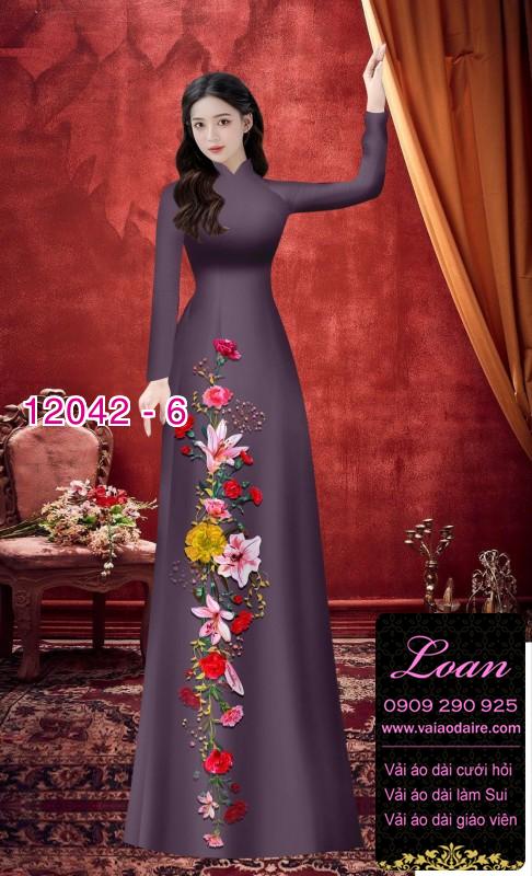 Vải áo dài in hoa 3D