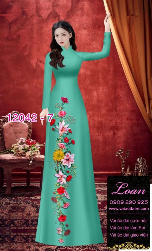 Vải áo dài in hoa 3D