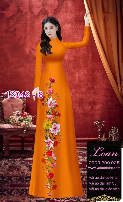 Vải áo dài in hoa 3D