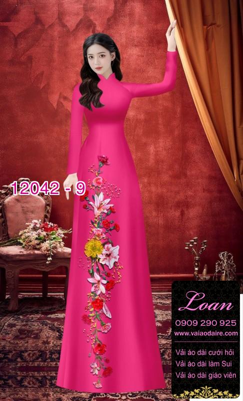 Vải áo dài in hoa 3D