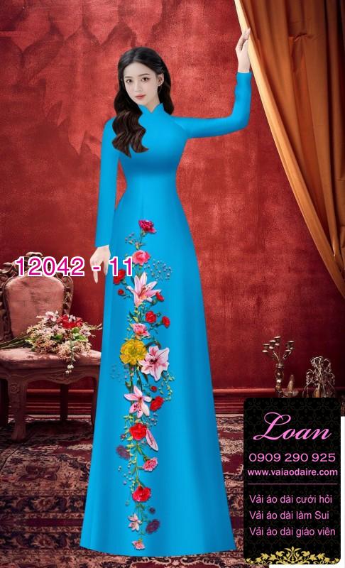 Vải áo dài in hoa 3D