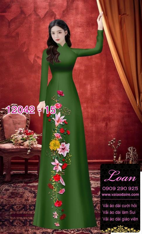Vải áo dài in hoa 3D