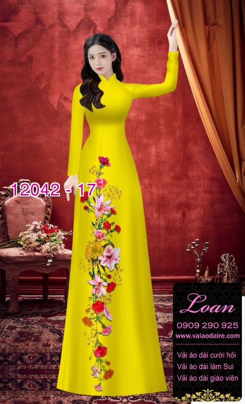 Vải áo dài in hoa 3D