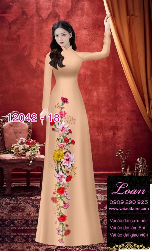 Vải áo dài in hoa 3D