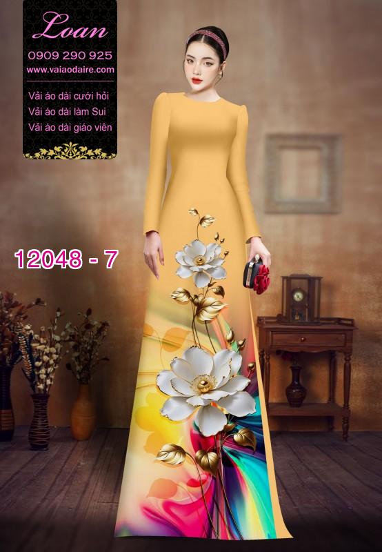 Vải áo dài in hoa 3D
