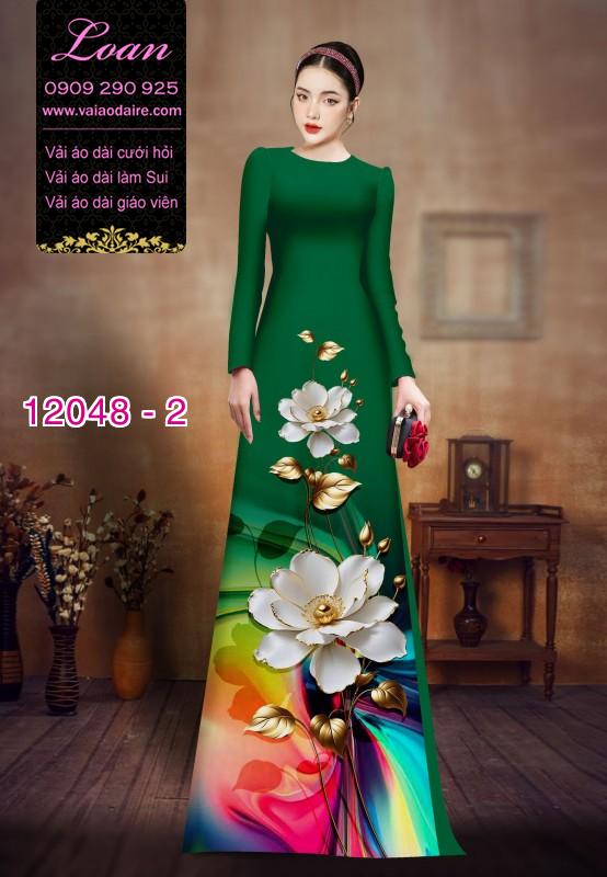 Vải áo dài in hoa 3D