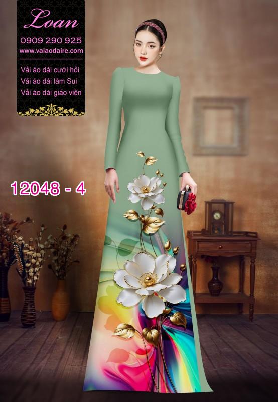 Vải áo dài in hoa 3D