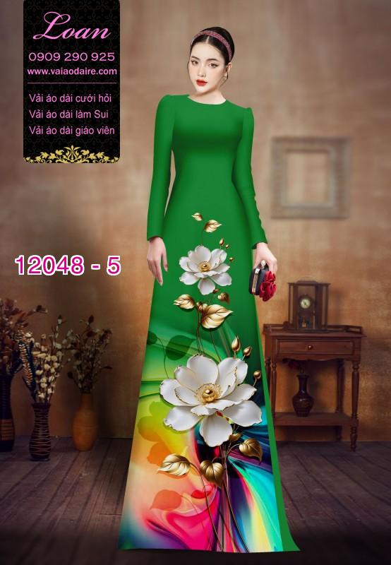 Vải áo dài in hoa 3D