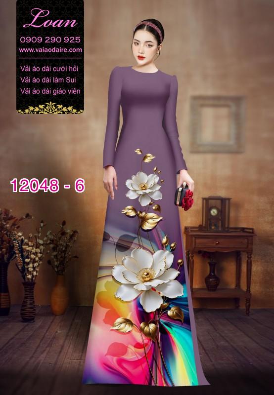 Vải áo dài in hoa 3D