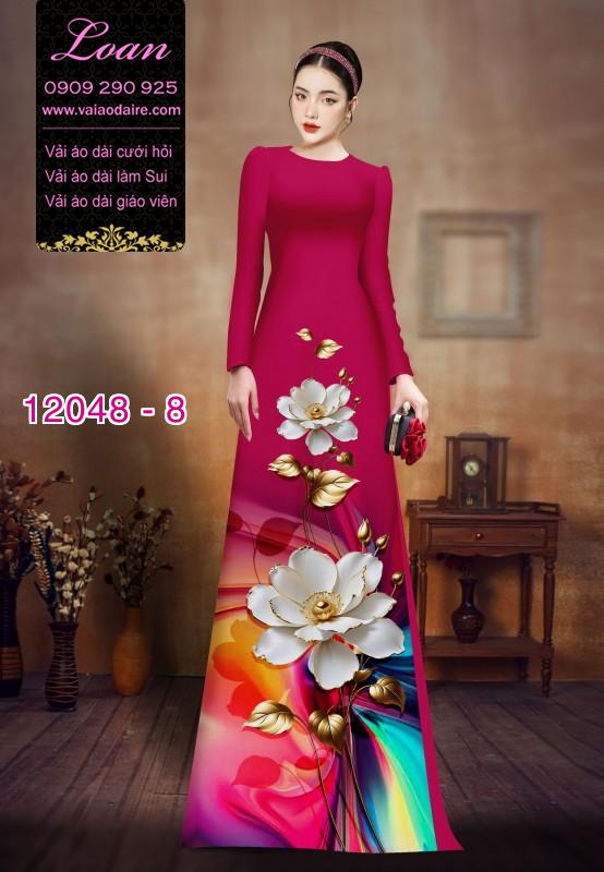 Vải áo dài in hoa 3D