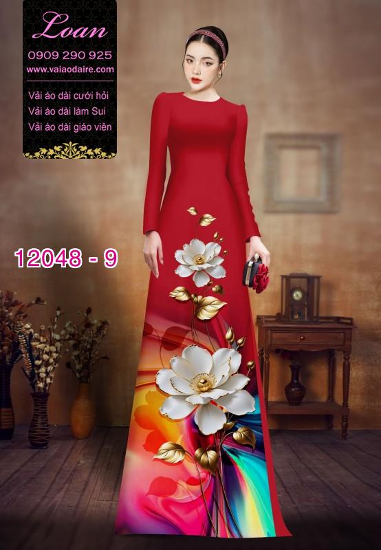 Vải áo dài in hoa 3D