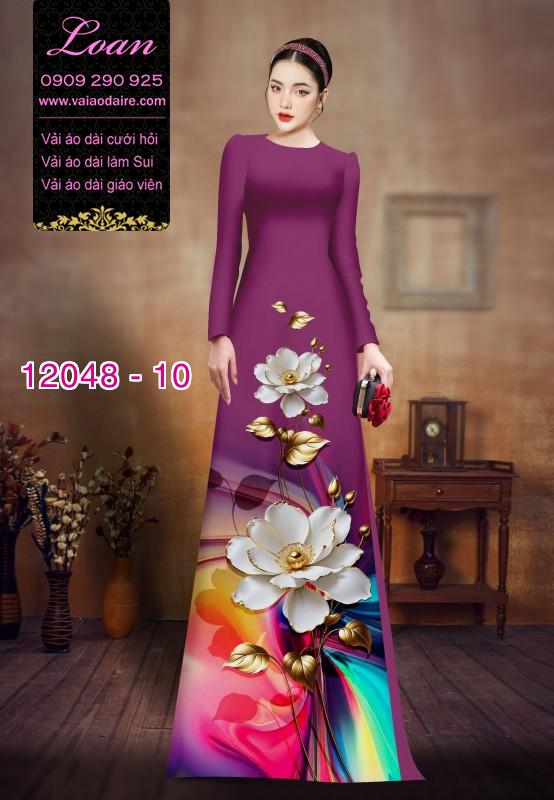 Vải áo dài in hoa 3D