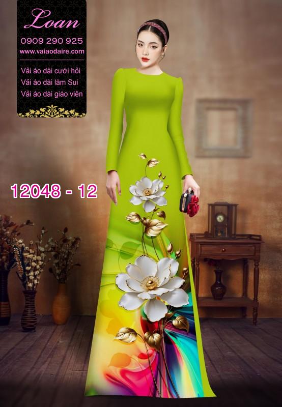 Vải áo dài in hoa 3D