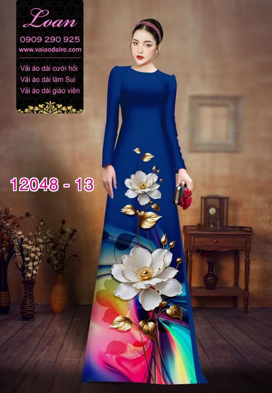 Vải áo dài in hoa 3D