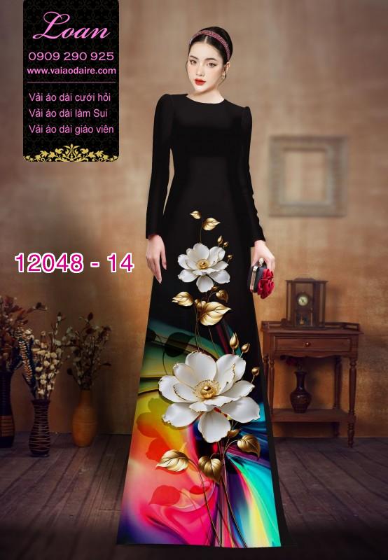 Vải áo dài in hoa 3D
