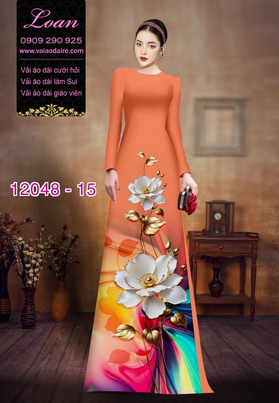 Vải áo dài in hoa 3D