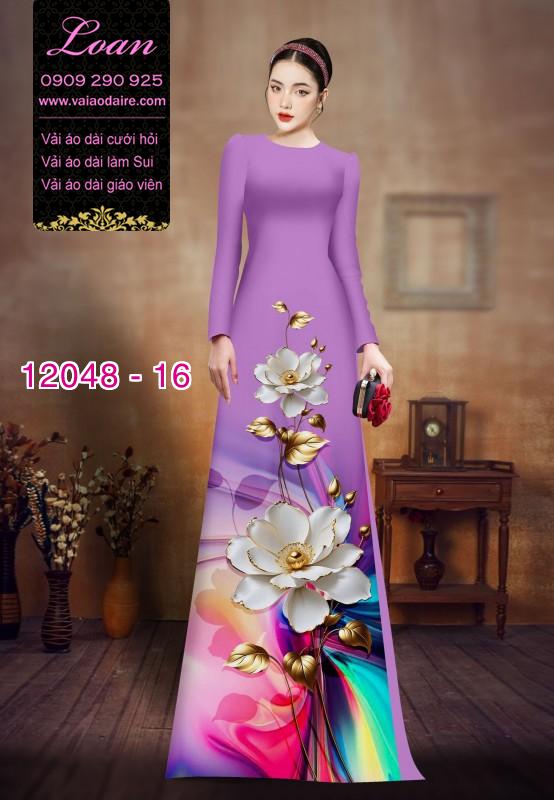 Vải áo dài in hoa 3D