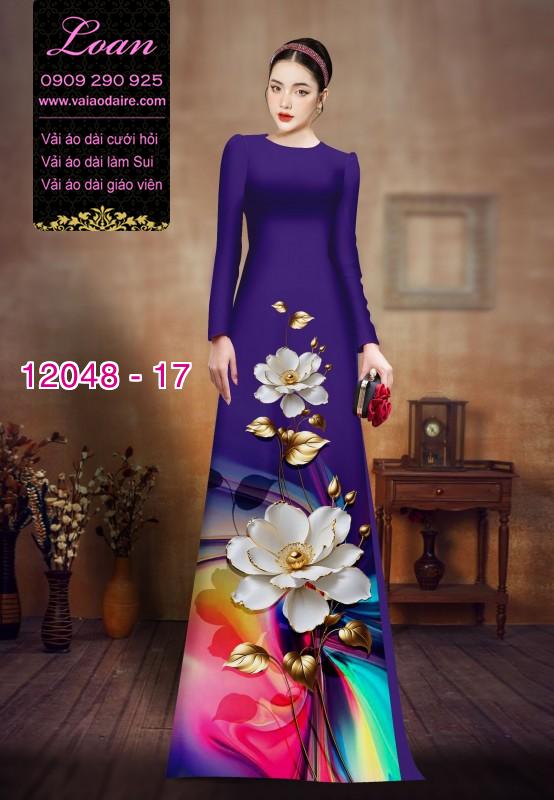Vải áo dài in hoa 3D