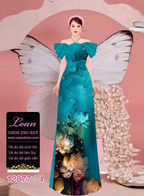 Vải áo dài in hoa 3D