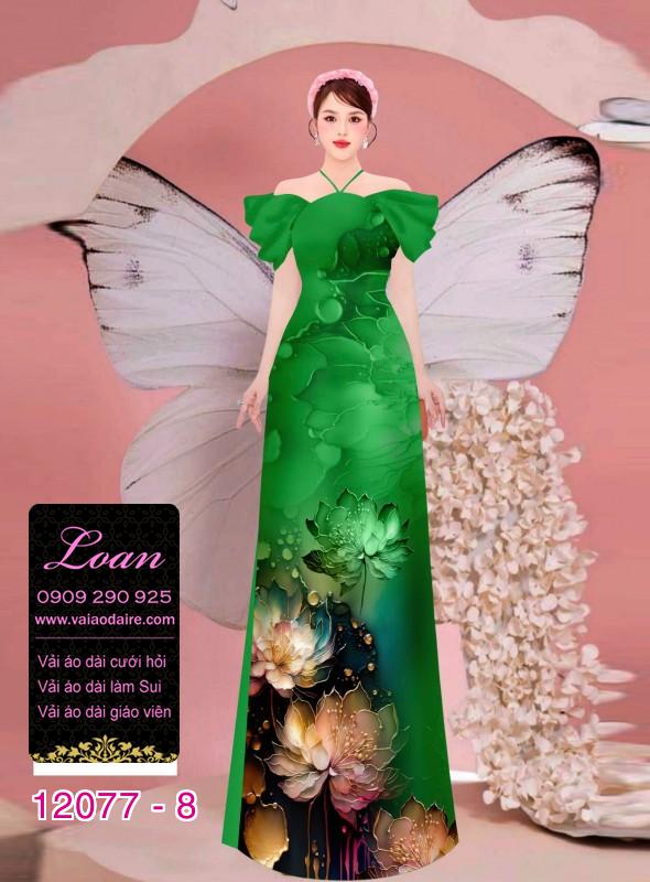 Vải áo dài in hoa 3D