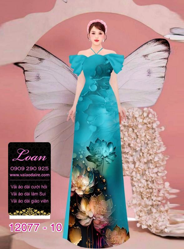 Vải áo dài in hoa 3D