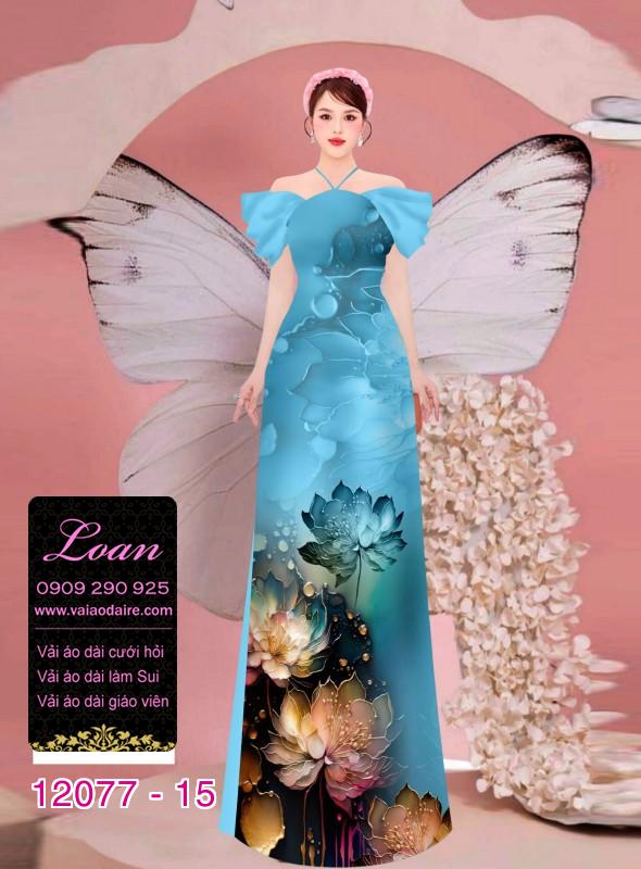 Vải áo dài in hoa 3D