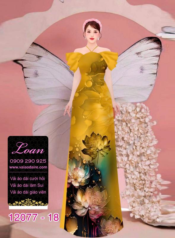 Vải áo dài in hoa 3D