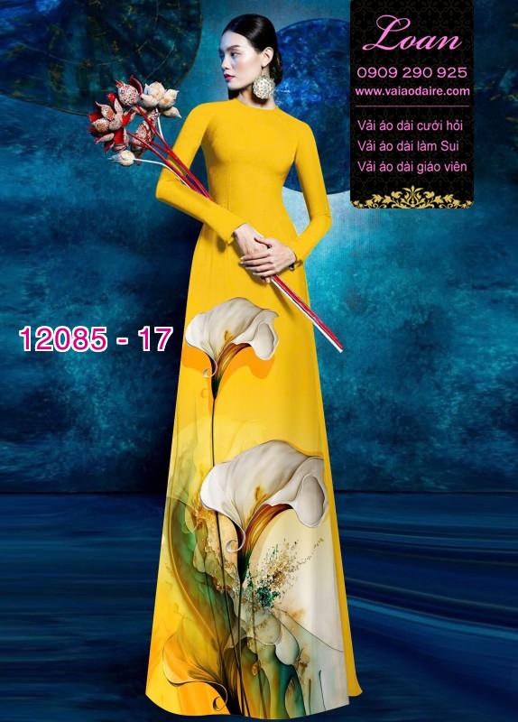Vải áo dài in hoa 3D Vải áo dài in hoa 3D