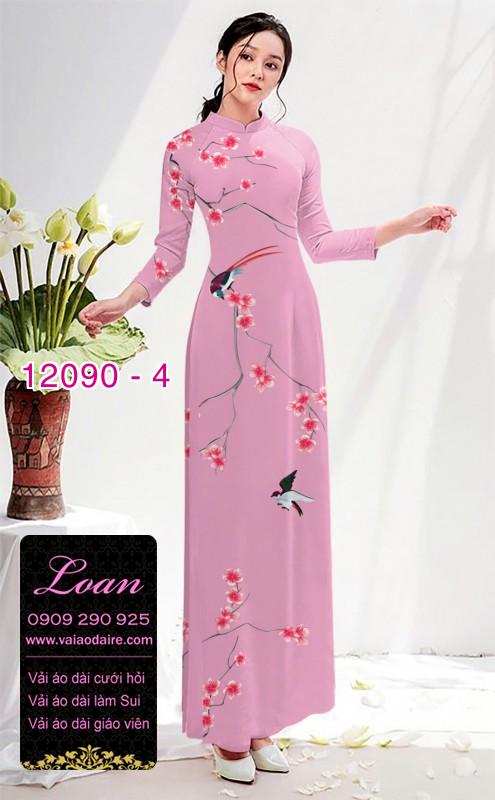 Vải áo dài hoa in 3D
